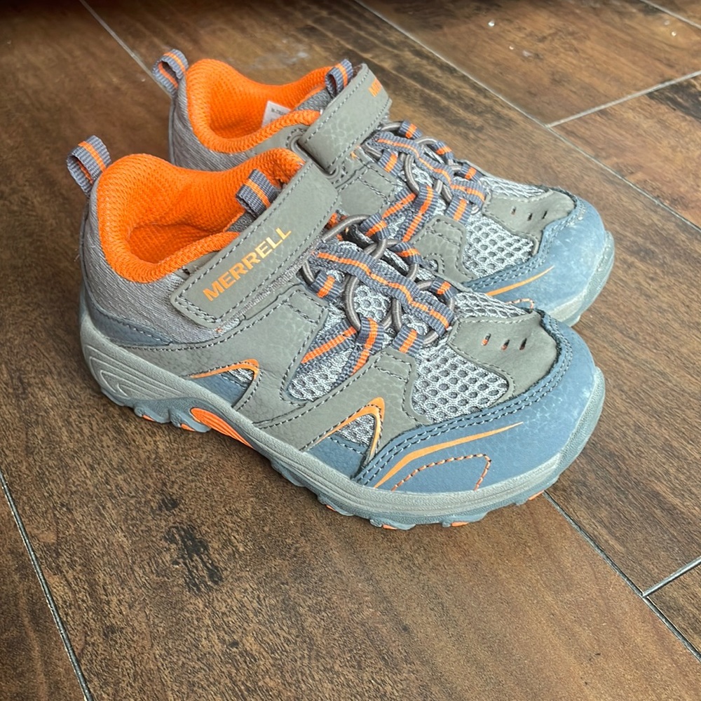 Merrell Kids Gray and Orange Trail Sneakers